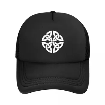 Изготовленная на заказ бейсболка с белым кельтским узлом, символом кельтов, Спортивная Женская Мужская Регулируемая шляпа дальнобойщика, весна