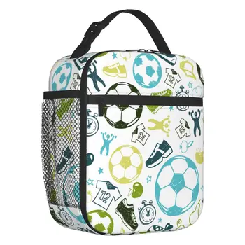 Изготовленная на заказ футбольная спортивная сумка для ланча Женская Теплая сумка-холодильник Изолированные Ланч-боксы для детской школы