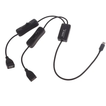 Кабель для передачи данных Type-C-USB с переключателями питания, кабель для быстрой зарядки, синхронизации данных, линейный шнур, OTG-кабель Прямая поставка