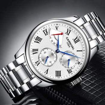 Карнавальный Механический дисплей кинетической энергии Деловые часы Для мужчин Лучший бренд класса Люкс Автоматические часы из нержавеющей стали Reloj Hombre