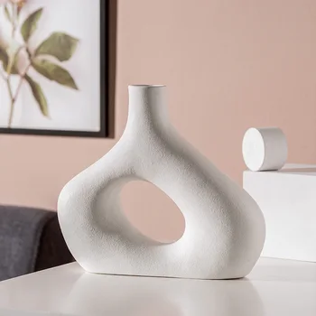 Керамическая ваза черно-белая керамическая ваза украшения минималистская цветочная композиция, украшения для дома цветочные вазы