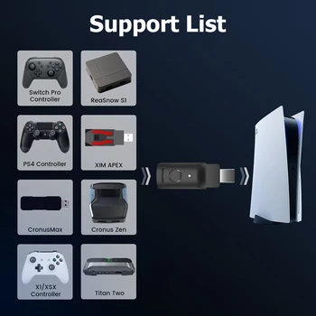 Конвертер игрового контроллера для PS5, Bluetooth-совместимый адаптер для приемника, USB-конвертер для PS4 / NS / XBOX