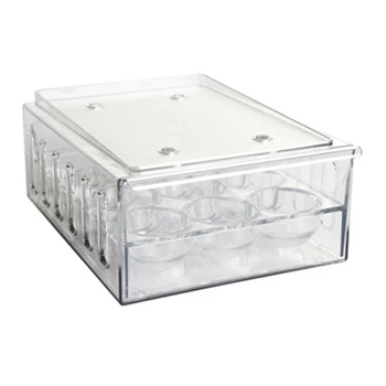 Коробка свежести для кухонного холодильника с 12 решетками, коробка для хранения свежести яиц, Прозрачный бардачок, отделенный крышкой, коробка для яиц