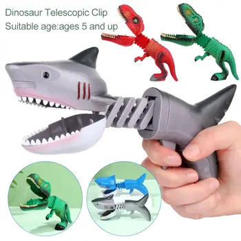 Креативное забавное средство для снятия стресса, подарок для детей, новинка, подбирающий коготь, детская игрушка-акула, динозавр, телескопический зажим, захват для животных, коготь