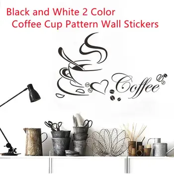 Креативные наклейки на стену с рисунком кофейной чашки, декор для кафе, гостиной, Кабинетное искусство, английское украшение для дома, самоклеящиеся обои
