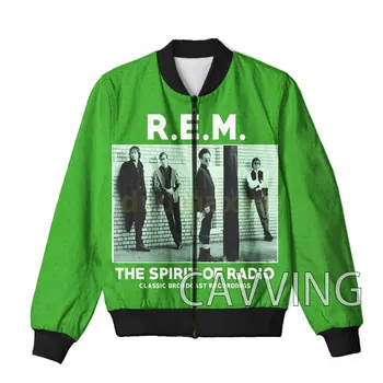 Куртки-бомберы с 3D-принтом R.E.M. Band, мужские пальто, мужские куртки на молнии для женщин / мужчин