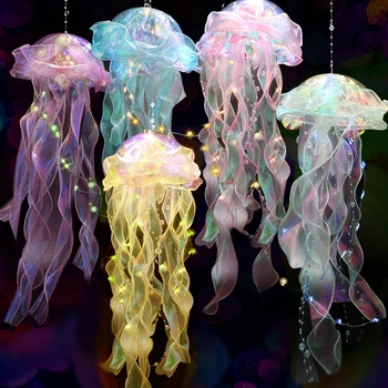 Лампа в виде медузы, Переносная лампа в виде цветка, Лампа для украшения атмосферы в комнате для девочек, Ночник в спальне, Украшение дома