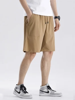 Летние быстросохнущие шорты, мужская спортивная одежда, дышащий Легкий и тонкий эластичный нейлоновый шнурок, свободные Короткие Бермуды, прямые повседневные шорты