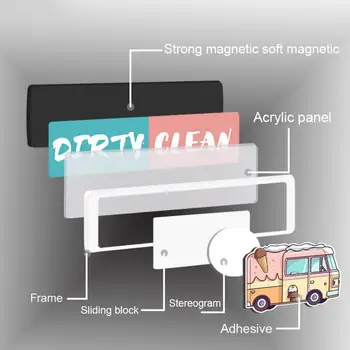 Магнитный знак посудомоечной машины, слайдер для удаления загрязнений в посудомоечной машине, эффективная организация кухни, универсальный магнитный индикатор загрязнения для посудомоечных машин