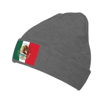 Мексиканский флаг и герб, Вязаная шапка, Кепка, Вязаная шапочка-Бини, Хипстерская шапочка Унисекс
