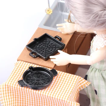 Миниатюрный Кукольный домик, противень, тарелка, Формы для выпечки, инструменты для выпечки, модель игрового домика, кухонный декор для детских игрушек понарошку