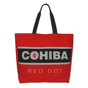 Модная сумка для покупок Cohiba с принтом, холщовая сумка для покупок из вторичной переработки