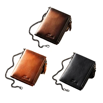 Модный кошелек из искусственной кожи с застежкой-молнией на цепочке, кошелек для монет, модный и функциональный держатель для карт