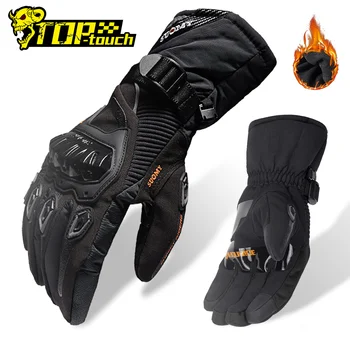 Мотоциклетные перчатки Зимние утолщенные водонепроницаемые перчатки с сенсорным экраном на весь палец, защитные осенние нескользящие мотоциклетные перчатки для верховой езды