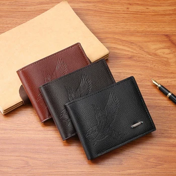 Мужской кошелек из искусственной кожи, держатель для кредитных карт, сумка для мелочи, мужской винтажный Минималистичный маленький кошелек