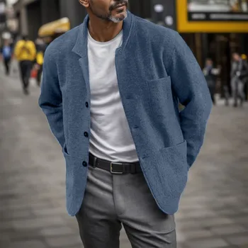 Мужской пиджак-блейзер, осенние новые куртки, пальто, мужской повседневный приталенный костюм, дизайнерская куртка, модная уличная одежда, верхняя одежда, мужская одежда
