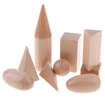 Набор из 10 деревянных геометрических фигур Дошкольные игрушки Монтессори