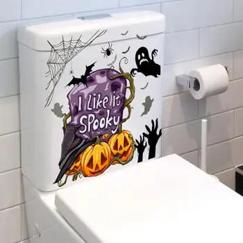 Наклейка на стену в стиле Хэллоуина, водонепроницаемая наклейка на стену с летучей мышью, жуткая наклейка на туалет в стиле Хэллоуина, Надгробная плита, призрак тыквы, водонепроницаемый ПВХ для вечеринки