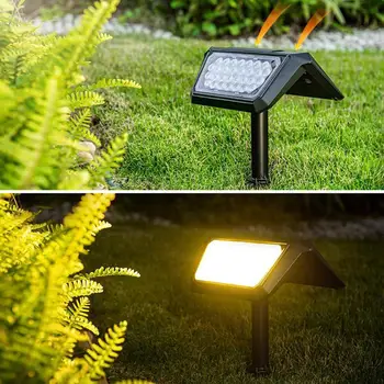 Наружный светодиодный солнечный наземный светильник, интеллектуальный датчик освещенности, водонепроницаемые заземляющие светильники для сада, лужайки, крыльца, уличного освещения.