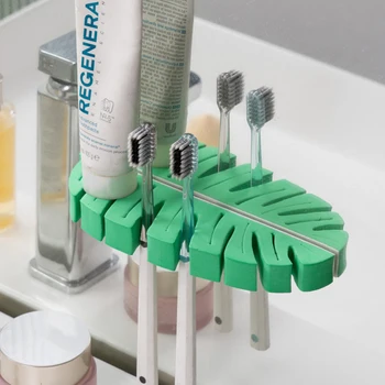 Настенный стеллаж для хранения кистей для макияжа, держатель для зубных щеток, подставка для чистки и сушки косметических щеток, принадлежности для ванной комнаты