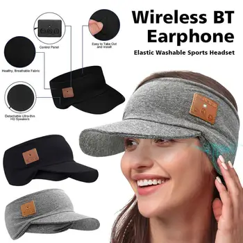 Новая эластичная спортивная гарнитура Беспроводные наушники Bluetooth Музыкальная бейсболка Мягкая с микрофоном для дышащей шляпы с зонтиком
