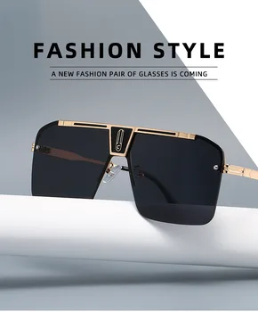 Новое поступление, дизайнерский бренд, мужские солнцезащитные очки в большой квадратной оправе, стильные, с изысканными и со вкусом подобранными солнцезащитными очками для мужчин