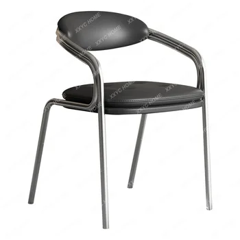 Обеденный стул, кресло-табурет с мягкой обивкой, кожаный домашний стул высокого класса