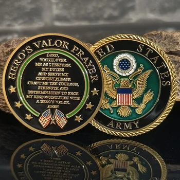 Памятная монета Армии США, монета вызова, молитва героя, Военная памятная монета США, коллекционные подарки