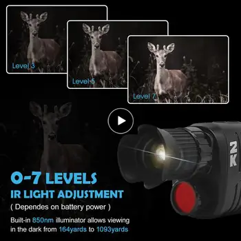Полнофункциональная инфракрасная ночная монокулярная камера с разрешением 1080p, прозрачная цветная монокулярная камера, прозрачная ночью, используйте монокулярную камеру, защитные очки