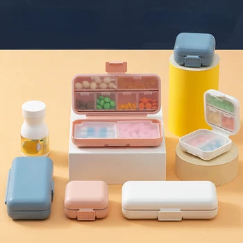 Портативная многоцелевая портативная аптечка с двойным уплотнением, разделенная на несколько частей Коробка для лекарств, Наружная домашняя аптечка