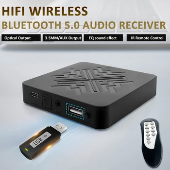Приемник Bluetooth 5.0 Адаптер Aux для беспроводного автомобильного Bluetooth-приемника USB 3,5 мм Разъем Аудио Музыка Микрофон Громкая связь Автомобильный динамик