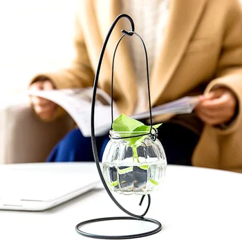 Прозрачная стеклянная ваза с прозрачной каймой, Тыква, простое маленькое Свежее украшение, Подвесная ваза для гостиной, креативное украшение
