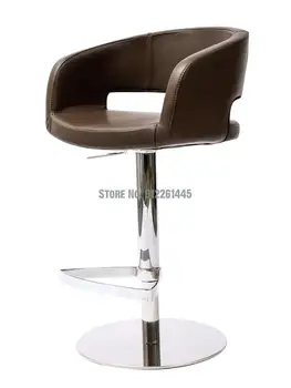 Простой современный подъемный барный стул со спинкой, барный стул, барный стул, вращающийся стул, барный стул, высокий табурет, обеденный барный стул
