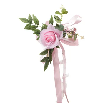 Прочное Украшение Цветок Цветочный Орнамент Украшение Цветок Розовый Шелковый Цветок Свадебный Стул Декор Белые Свадьбы
