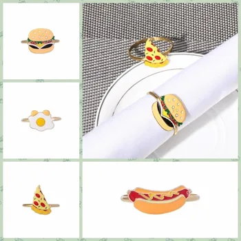 Прочный держатель для салфеток, креативный круг для полотенец в форме гамбургера и пиццы, Кнопка для салфеток изысканной серии для завтрака
