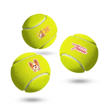 Прочный теннисный мяч для дрессировки собак с индивидуальной печатью, игрушки для начинающих собак