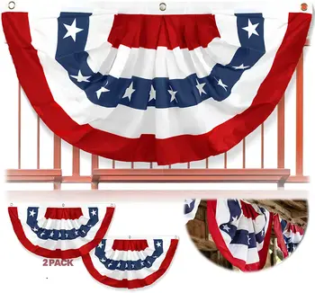 Прямая поставка 100% полиэстер 4 июля Америка День независимости США полукруглые флаги болельщиков