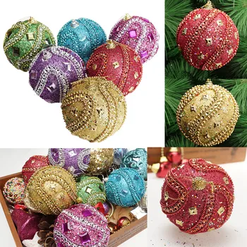Рождественские шары с блестящими безделушками из горного хрусталя, украшения из рождественской елки, блестящий шар с безделушками для украшения вечеринки в домашнем баре 8 см