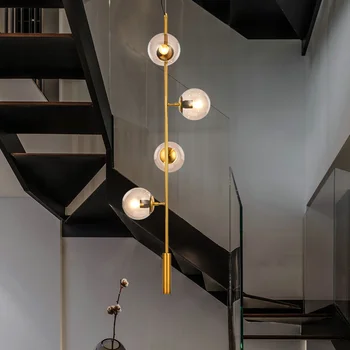 Роскошный стеклянный шар в постмодернистском стиле, современные подвесные светильники, светодиодные подвесные светильники для гостиной, столовой, спальни, абажура для дома