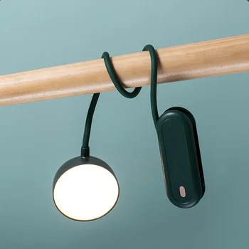Светодиодная настольная лампа 3-х Цветная с плавной регулировкой яркости, сгибаемая USB-складкой, Портативная настольная лампа для домашнего чтения, Прикроватная тумбочка для спальни, Подарок ребенку