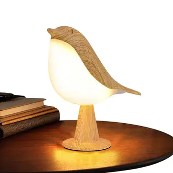 Сенсорный выключатель Птица Ночник 3 режима USB Перезаряжаемая Настольная лампа Декор спальни Подарок для детей Освещение в помещении Домашний декор