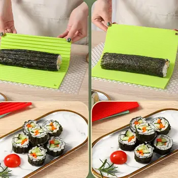 Силиконовый коврик для суши премиум-класса, профессиональные силиконовые формы для суши-роллеров, формы для легкого раскатывания еды своими руками для начинающих