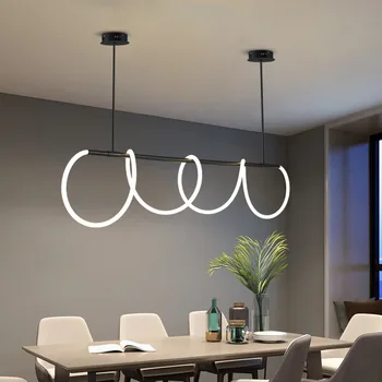 Скандинавская светодиодная потолочная люстра с длинным шлангом для стола, столовой, кухни, бара, подвесного освещения, подвесных дизайнерских люстр, светильников