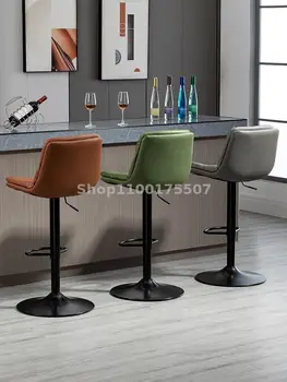 Скандинавский барный стул домашний современный минималистичный задний светильник роскошный барный кресельный подъемник вращающийся кассовый аппарат высокий барный стул