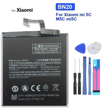 Сменный Аккумулятор BN20 Для Xiaomi Mi 5C mi5C M5C Bateria 2860mAh + Номер для отслеживания