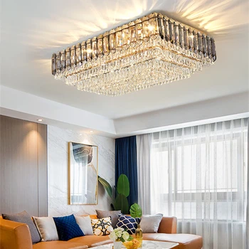 Современный роскошный 3-х Цветный потолочный светильник с затемнением 85 ~ 265 В, светодиодный хрустальный светильник для виллы, гостиной, ресторана, гостиничного зала.