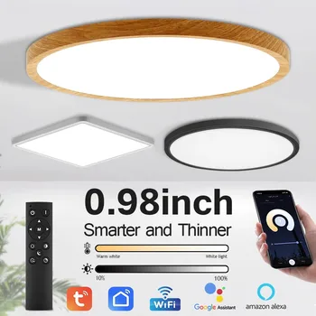 Современный светодиодный Умный потолочный светильник 36 Вт 28 Вт WiFi приложение Tuya Google Home Alexa Echo AI Голосовое управление Потолочный светильник для поверхностного монтажа