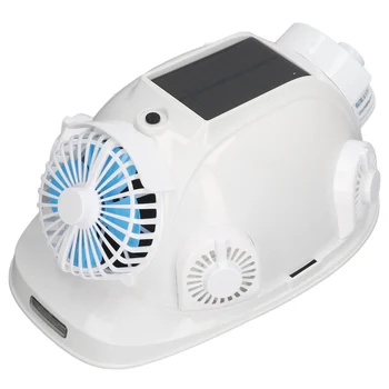 Солнечный защитный шлем с 6 вентиляторами, интеллектуальное охлаждение, автоответчик, строительная каска, штепсельная вилка США 100-240 В nw