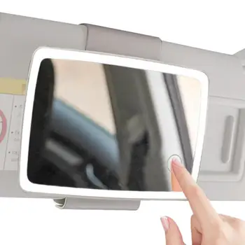 Солнцезащитный козырек для автомобиля, туалетное зеркало, перезаряжаемое светодиодное зеркало для автомобиля с сенсорным экраном, автомобильное косметическое зеркало со встроенным аккумулятором, перезаряжаемое