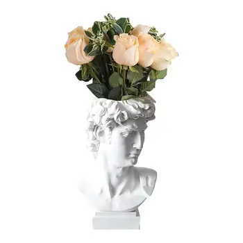 Статуя Дэвидса, ваза для цветов, статуя в римском стиле, плантатор, декоративный цветочный горшок, скульптура из смолы, украшение для домашнего офиса